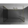 Mexen Kioto paroi de douche Walk-in 130 x 80 x 30 cm, transparent, or brossé - 800-130-080-221-55-00-030