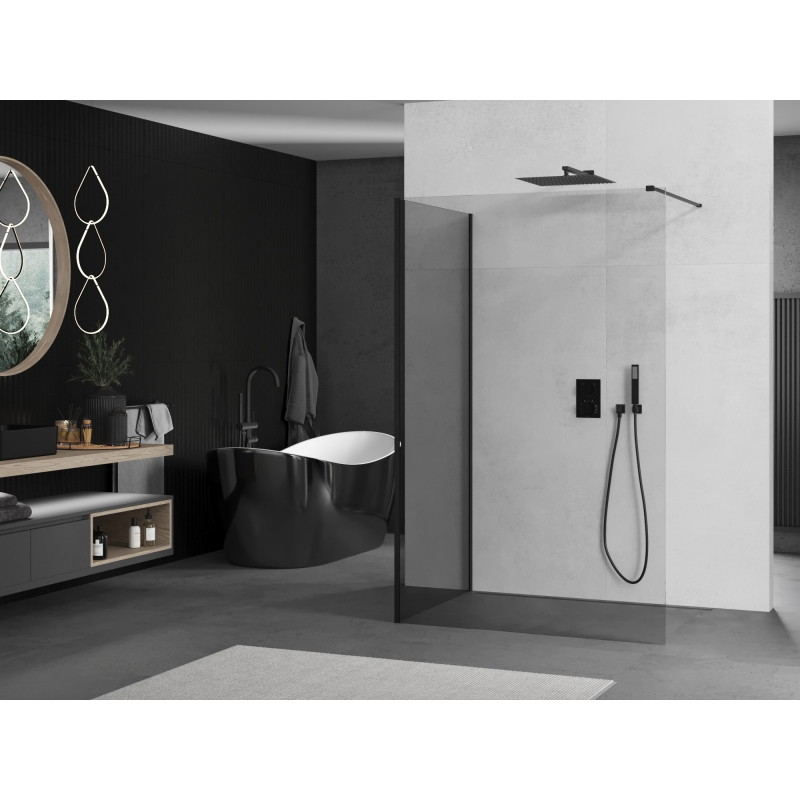 Mexen Kioto Paroi de douche Walk-in 110 x 95 cm, transparent, noir - 800-110-212-70-00-095