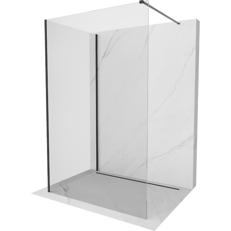 Mexen Kioto paroi de douche Walk-in 115 x 90 cm, transparent, noir - 800-115-212-70-00-090