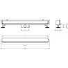 Mexen Flat Wall siphon mural linéaire 2 en 1 120 cm, noir - 1730120