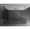 Mexen Kioto paroi de douche Walk-in 110 x 80 x 40 cm, transparent, or brossé - 800-110-080-221-55-00-040
