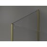 Mexen Kioto paroi de douche Walk-in 140 x 90 x 40 cm, transparent, or brossé - 800-140-090-221-55-00-040