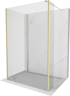 Mexen Kioto paroi de douche Walk-in 140 x 105 x 40 cm, transparent, or brossé - 800-140-105-221-55-00-040
