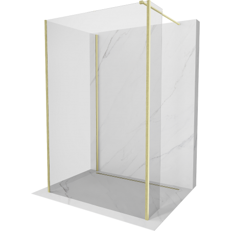 Mexen Kioto paroi de douche Walk-in 110 x 110 x 40 cm, transparent, doré brossé - 800-110-110-221-55-00-040