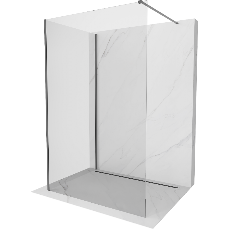 Mexen Kioto cloison de douche Walk-in 130 x 80 cm, transparent, gun metal - 800-130-212-95-00-080
