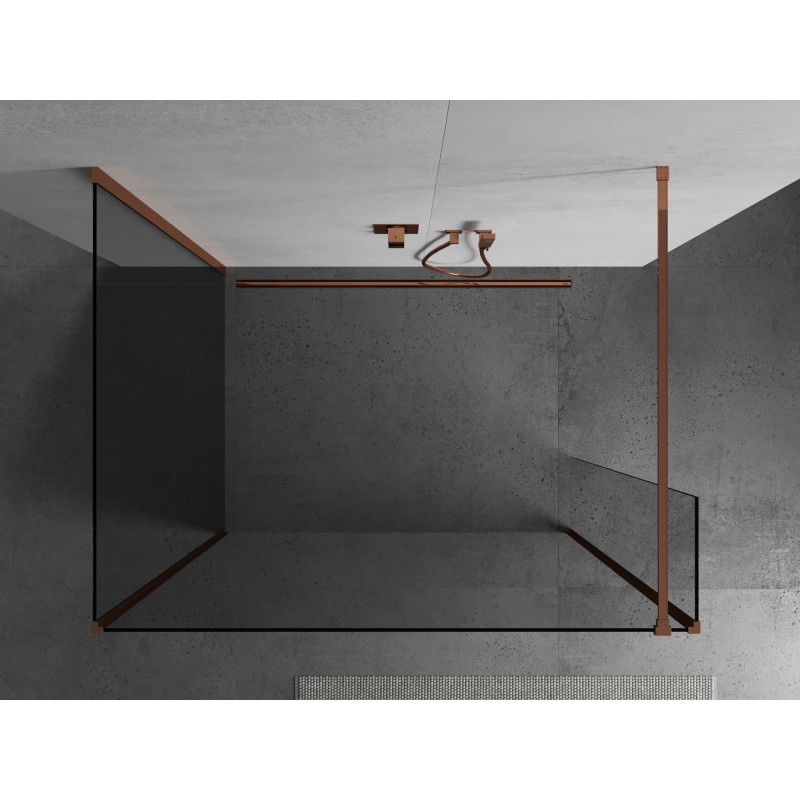 Mexen Kioto cloison de douche Walk-in 90 x 70 x 30 cm, transparent, or rose - 800-090-070-221-60-00-030