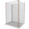 Mexen Kioto paroi de douche Walk-in 90 x 75 x 30 cm, transparent, or rose - 800-090-075-221-60-00-030