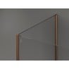 Mexen Kioto paroi de douche Walk-in 90 x 75 x 30 cm, transparent, or rose - 800-090-075-221-60-00-030