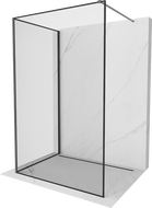 Mexen Kioto paroi de douche Walk-in 100 x 70 cm, cadre noir, métal canon - 800-100-212-95-70-070