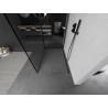 Mexen Kioto paroi de douche Walk-in 100 x 70 cm, cadre noir, métal canon - 800-100-212-95-70-070