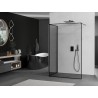 Mexen Kioto paroi de douche Walk-in 130 x 80 cm, cadre noir, métal gun - 800-130-212-95-70-080