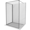 Mexen Kioto paroi de douche Walk-in 130 x 80 cm, cadre noir, métal gun - 800-130-212-95-70-080