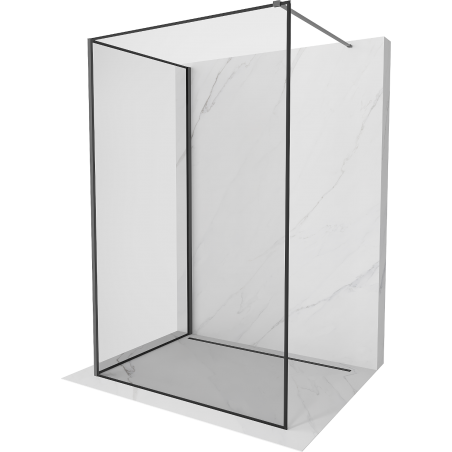 Mexen Kioto paroi de douche Walk-in 140 x 100 cm, cadre noir, métal gun - 800-140-212-95-70-100