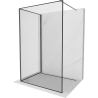 Mexen Kioto paroi de douche Walk-in 120 x 100 cm, motif noir, gun metal - 800-120-212-95-70-100