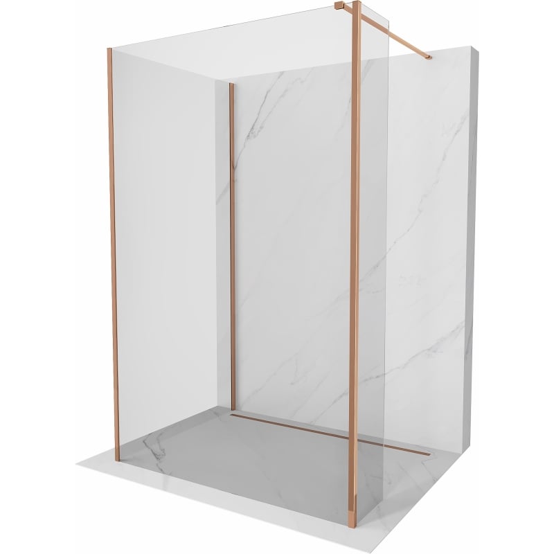 Mexen Kioto paroi de douche Walk-in 110 x 110 x 30 cm, transparent, or rose - 800-110-110-221-60-00-030