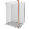 Mexen Kioto paroi de douche Walk-in 130 x 70 x 40 cm, transparente, or rose - 800-130-070-221-60-00-040