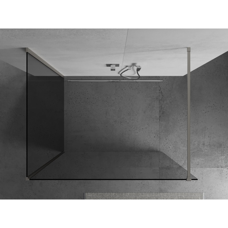 Mexen Kioto paroi de douche Walk-in 130 x 70 cm, transparent, nickel brossé - 800-130-212-97-00-070