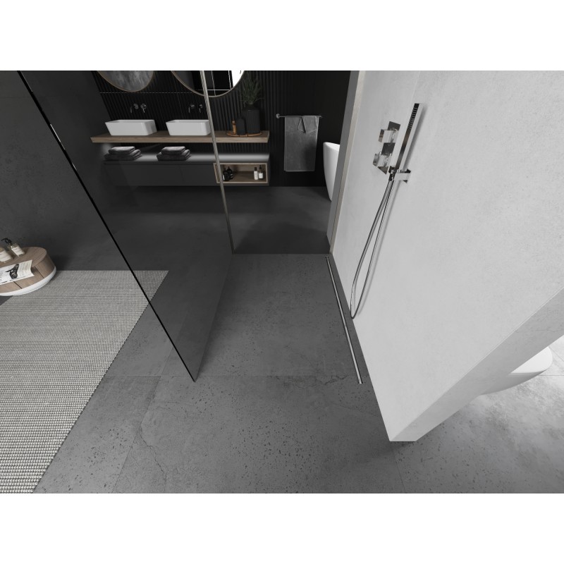 Mexen Kioto paroi de douche Walk-in 120 x 75 cm, transparent, nickel brossé - 800-120-212-97-00-075