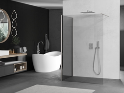 Mexen Kioto paroi de douche Walk-in 120 x 90 cm, transparent, nickel brossé - 800-120-212-97-00-090