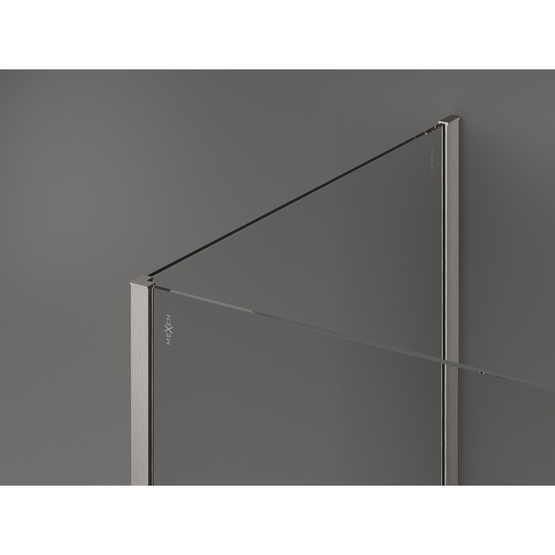 Mexen Kioto paroi de douche Walk-in 100 x 90 cm, transparent, nickel brossé - 800-100-212-97-00-090