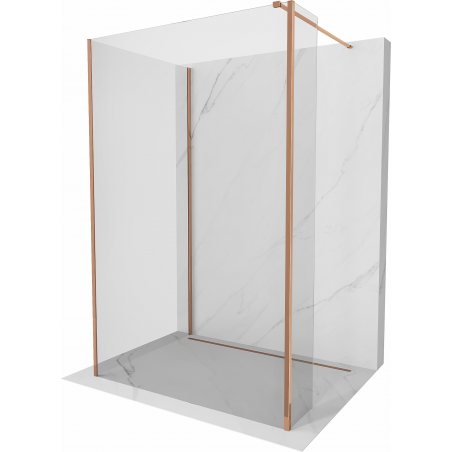 Mexen Kioto paroi de douche Walk-in 130 x 115 x 40 cm, transparent, or rose - 800-130-115-221-60-00-040