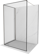 Mexen Kioto paroi de douche Walk-in 100 x 90 cm, cadre noir, nickel brossé - 800-100-212-97-70-090