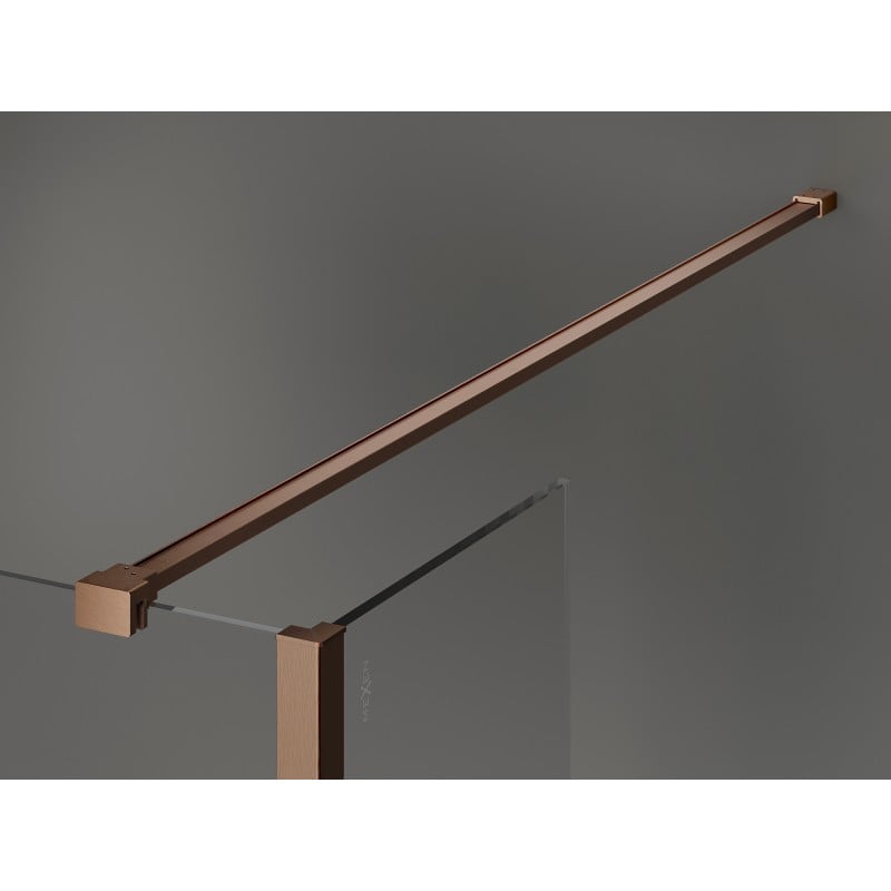 Mexen Kioto paroi de douche Walk-in 120 x 70 x 30 cm, transparent, cuivre brossé - 800-120-070-221-65-00-030