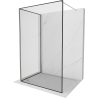 Mexen Kioto paroi de douche Walk-in 140 x 120 cm, cadre noir, nickel brossé - 800-140-212-97-70-120