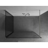 Mexen Kioto paroi de douche Walk-in 140 x 120 cm, cadre noir, nickel brossé - 800-140-212-97-70-120