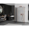 Mexen Kioto paroi de douche Walk-in 130 x 95 x 30 cm, transparent, cuivre brossé - 800-130-095-221-65-00-030