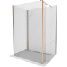 Mexen Kioto paroi de douche Walk-in 140 x 75 x 40 cm, transparent, cuivre brossé - 800-140-075-221-65-00-040