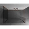 Mexen Kioto paroi de douche Walk-in 140 x 75 x 40 cm, transparent, laiton brossé - 800-140-075-221-65-00-040