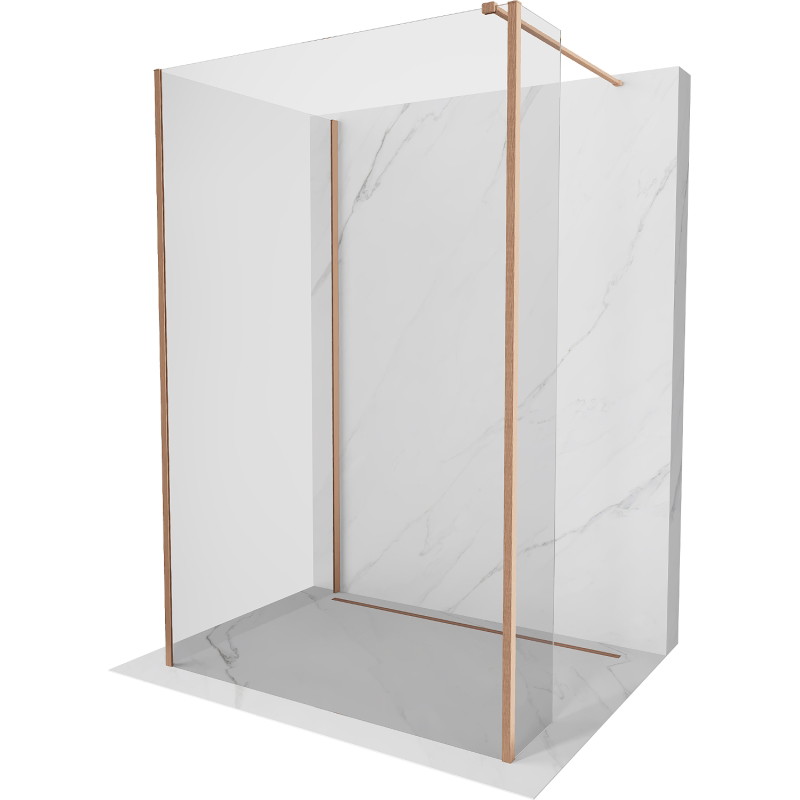 Mexen Kioto paroi de douche Walk-in 110 x 85 x 40 cm, transparent, cuivre brossé - 800-110-085-221-65-00-040