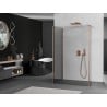 Paroi de douche Mexen Kioto Walk-in 100 x 90 x 40 cm, transparent, cuivre brossé - 800-100-090-221-65-00-040