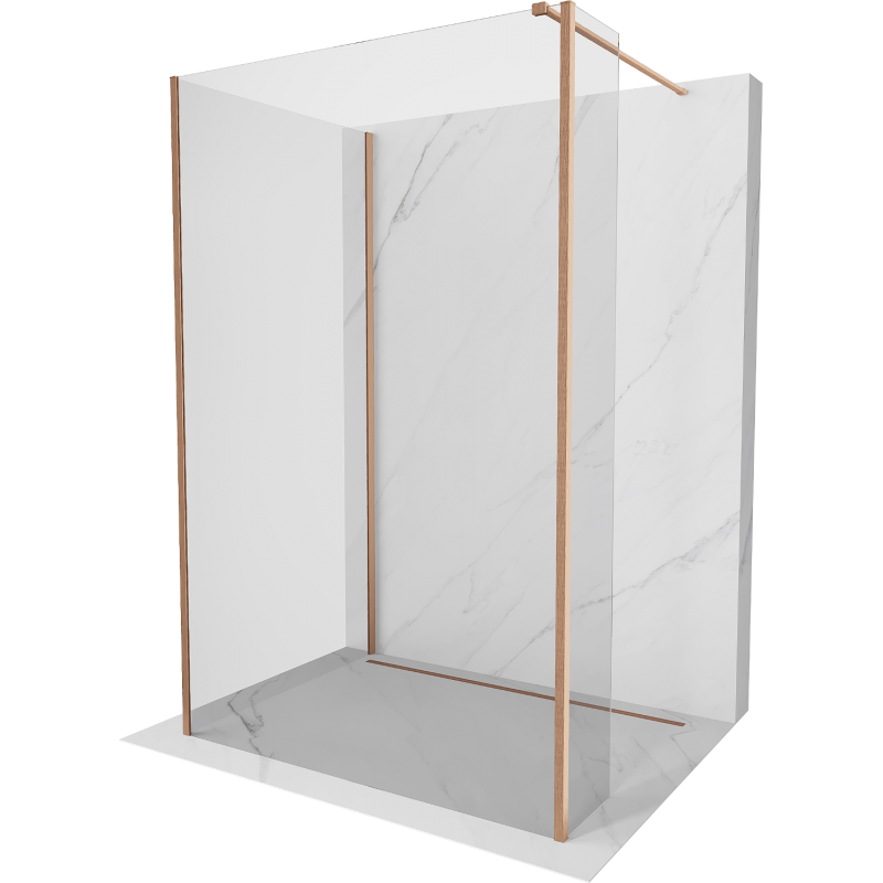 Mexen Kioto paroi de douche Walk-in 110 x 95 x 40 cm, transparent, cuivre brossé - 800-110-095-221-65-00-040