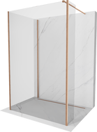 Mexen Kioto paroi de douche Walk-in 120 x 110 x 40 cm, transparent, cuivre brossé - 800-120-110-221-65-00-040