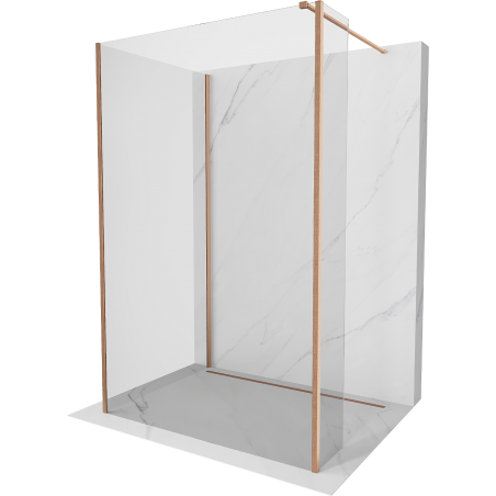 Mexen Kioto paroi de douche Walk-in 125 x 120 x 40 cm, transparent, cuivre brossé - 800-125-120-221-65-00-040