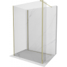 Mexen Kioto paroi de douche Walk-in 125 x 100 x 30 cm, transparent, or - 800-125-100-221-50-00-030
