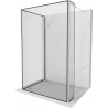 Mexen Kioto cloison de douche Walk-in 120 x 80 x 30 cm, cadre noir, chrome - 800-120-080-221-01-70-030