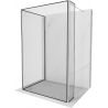 Mexen Kioto paroi de douche Walk-in 140 x 70 x 40 cm, motif noir, chrome - 800-140-070-221-01-70-040