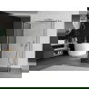 Mexen Kioto paroi de douche Walk-in 140 x 70 x 40 cm, motif noir, chrome - 800-140-070-221-01-70-040