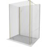 Paroi de douche Mexen Kioto Walk-in 140 x 100 x 40 cm, transparente, dorée - 800-140-100-221-50-00-040