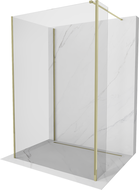 Mexen Kioto paroi de douche Walk-in 140 x 115 x 40 cm, transparente, dorée - 800-140-115-221-50-00-040