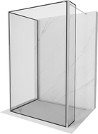Mexen Kioto paroi de douche Walk-in 140 x 100 x 40 cm, motif noir, chrome - 800-140-100-221-01-70-040