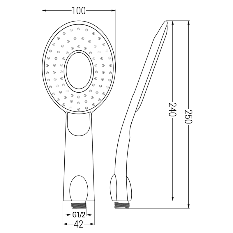 Mexen R-73 pommeau de douche 1 fonction, chromé/blanc - 79573-02