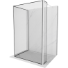 Mexen Kioto paroi de douche Walk-in 140 x 70 x 30 cm, cadre noir, blanche - 800-140-070-221-20-70-030