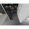 Mexen Kioto paroi de douche Walk-in 140 x 70 x 30 cm, cadre noir, blanche - 800-140-070-221-20-70-030