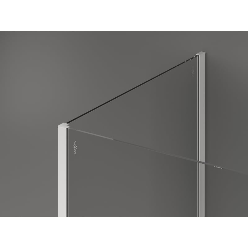 Mexen Kioto paroi de douche Walk-in 130 x 120 x 40 cm, cadre noir, blanc - 800-130-120-221-20-70-040