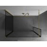 Mexen Kioto paroi de douche à l'italienne 100 x 70 x 30 cm, cadre noir, doré - 800-100-070-221-50-70-030
