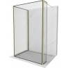 Mexen Kioto paroi de douche Walk-in 130 x 120 x 30 cm, cadre noir, or - 800-130-120-221-50-70-030
